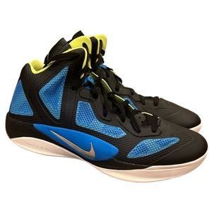 💕x2HP💕Nike Air zoom hyperfuse basketball shoe black blue and neon green